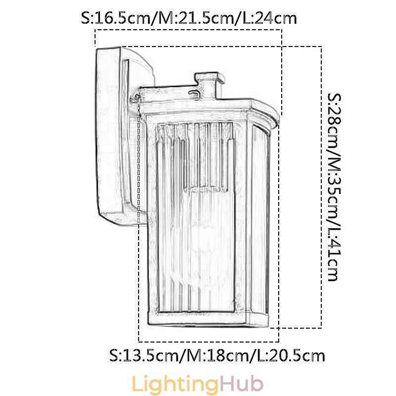 Modern Simple Outdoor Light Waterproof Square Column Wall Light Courtyard Corridor