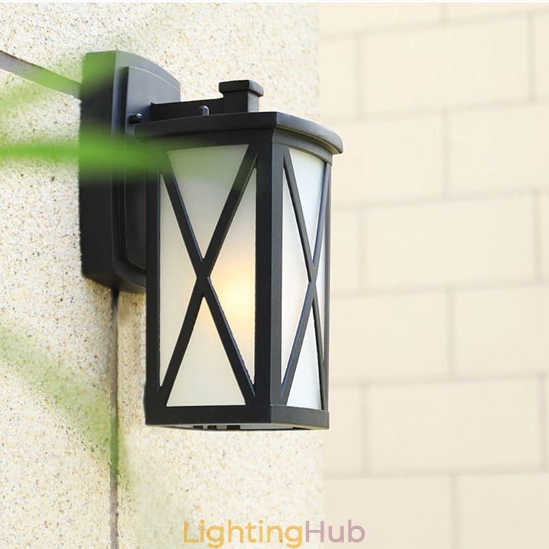Modern Simple Outdoor Light Waterproof Square Column Wall Light Courtyard Corridor