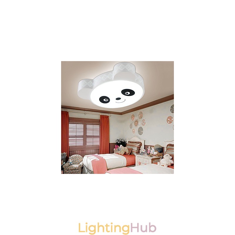 Remote Control Flush Mount Ceiling Light Modern White+Warm White Light With Remote