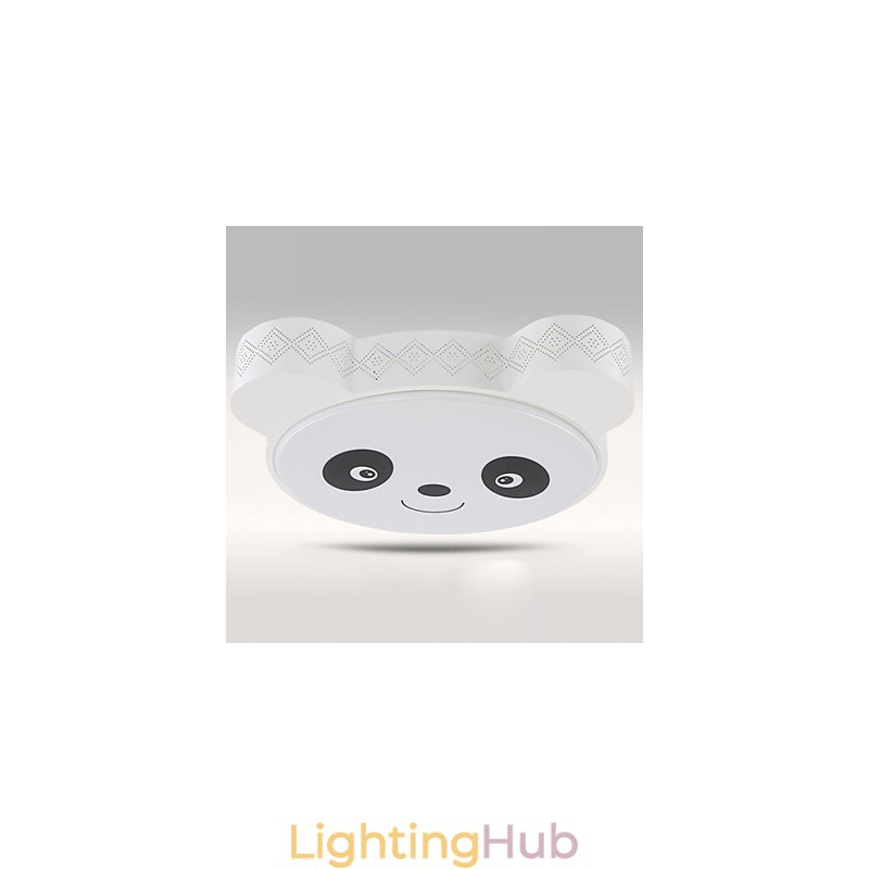 Remote Control Flush Mount Ceiling Light Modern White+Warm White Light With Remote