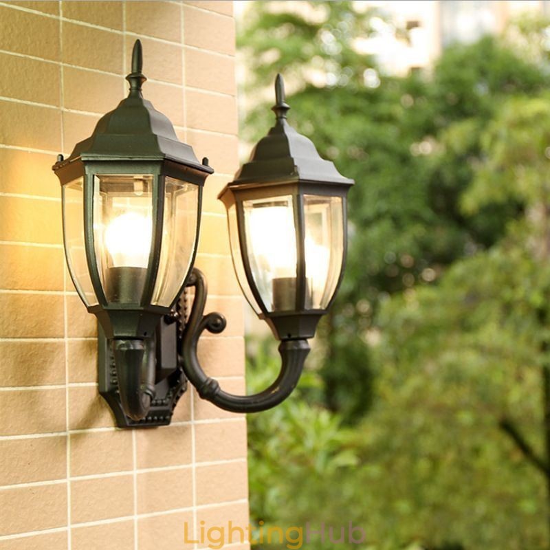 European Outdoor Wall Sconce Waterproof Double Castle Wall Light