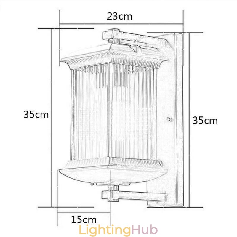 Chinese Outdoor Light Waterproof Glass Wall Light Courtyard Corridor Garden Balcony
