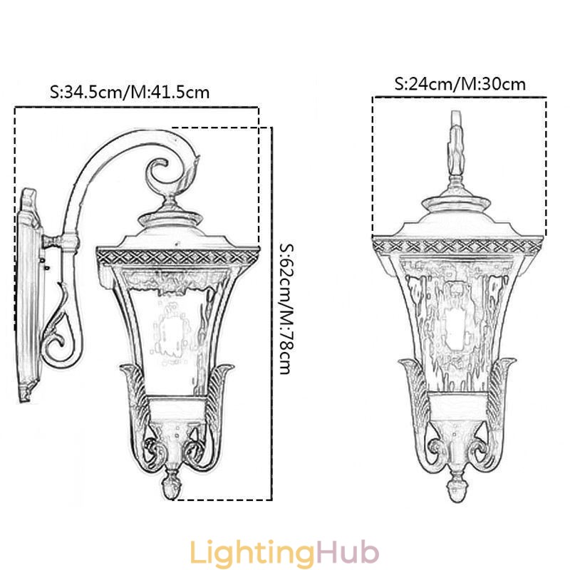 Chinese Outdoor Light Single Head Waterproof Glass Wall Light Courtyard Corridor