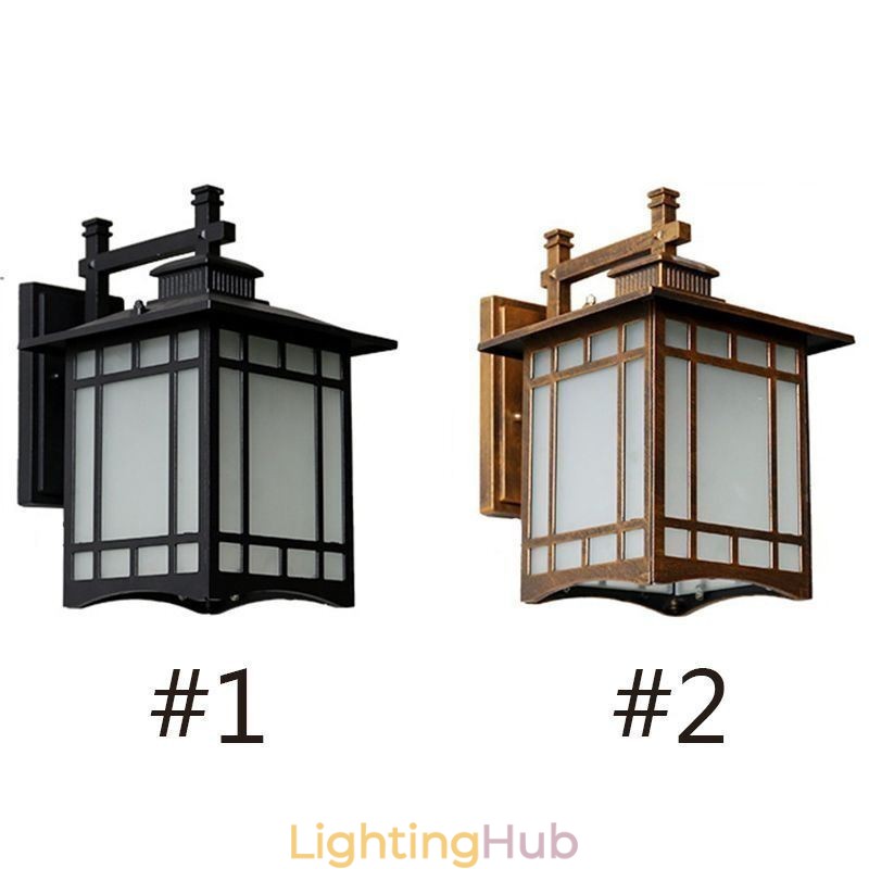 Chinese Style Outdoor Light Waterproof Pavilion Shape Wall Light Garden Balcony