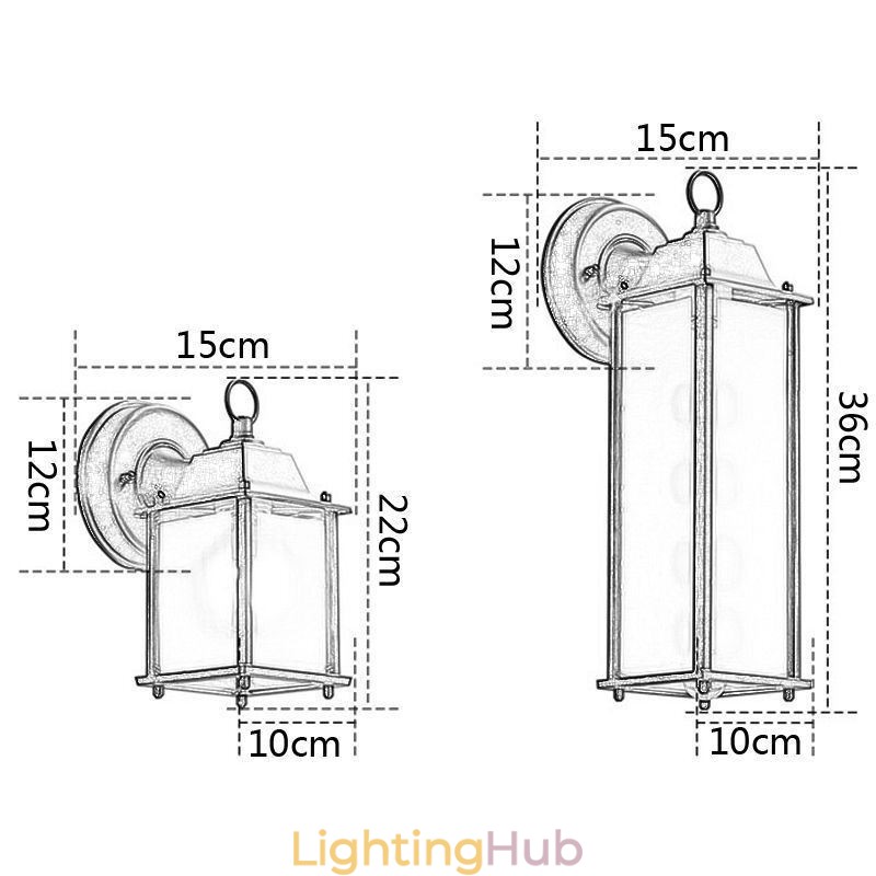 European Outdoor Wall Sconce Waterproof Square Column Wall Light Courtyard Garden Balcony