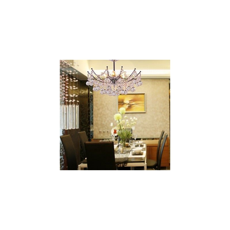 Luxuriant Crystal Chandelier with 6 Lights Pendant Chandelier
