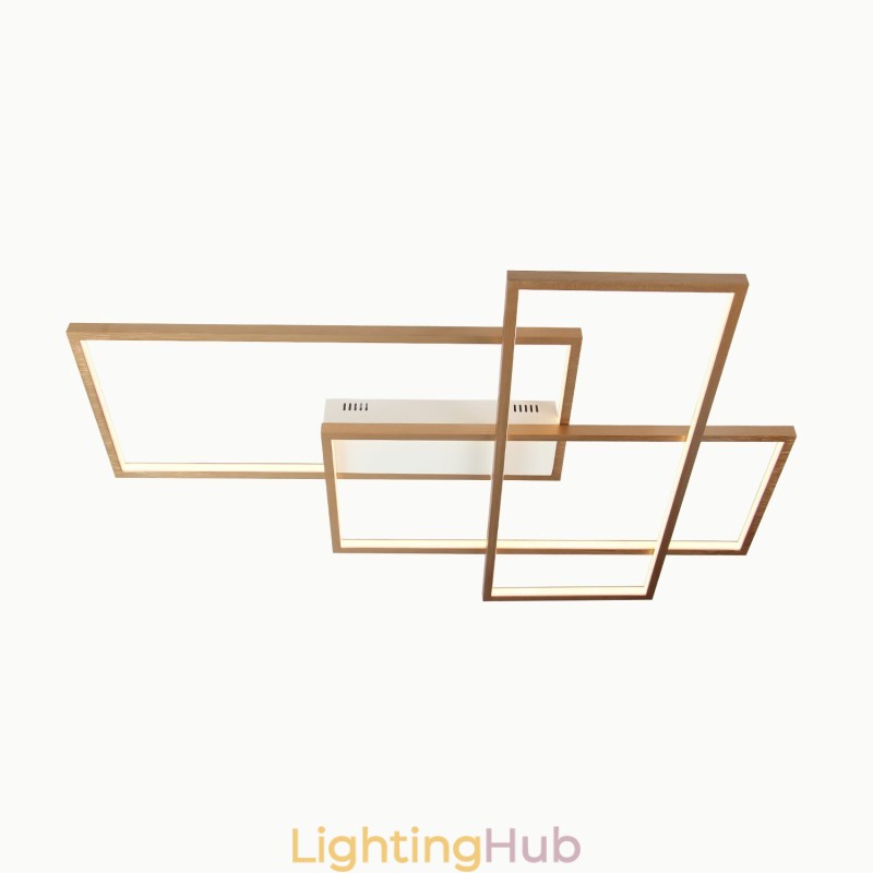 Gold Modern Comtemporary Alumilium Painting Ceiling Light Flush Mount Light with Remoter Dimmer for Living Room Bed Room (Can Also be Used as Wall Light)