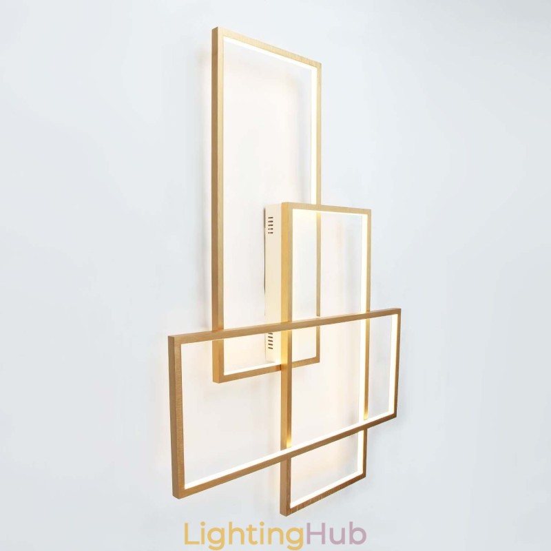 Gold Modern Comtemporary Alumilium Painting Ceiling Light Flush Mount Light with Remoter Dimmer for Living Room Bed Room (Can Also be Used as Wall Light)
