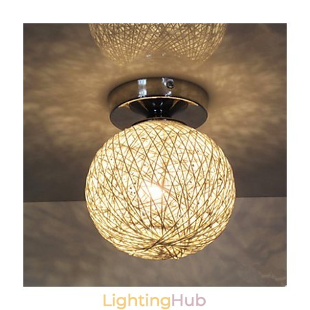 Modern Contemporary Lantern Globe Chrome Metal Flush Mount Modern Contemporary Lantern Globe Chrome Metal Flush Mount