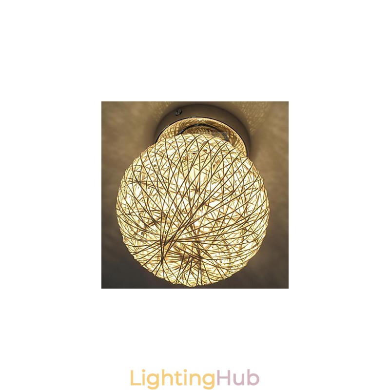 Modern Contemporary Lantern Globe Chrome Metal Flush Mount
