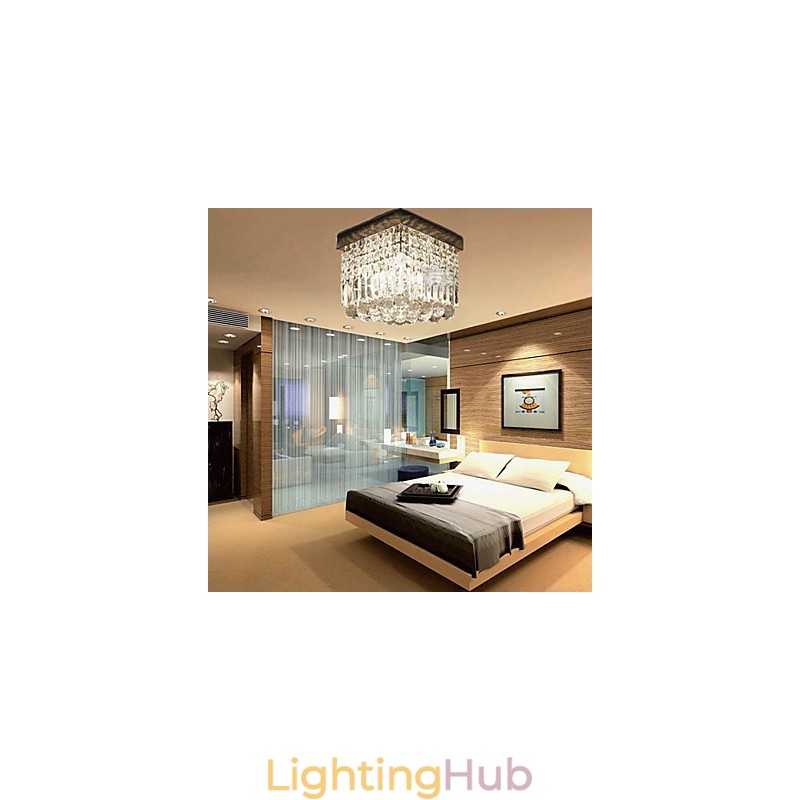 Modern Contemporary Crystal Metal Flush Mount