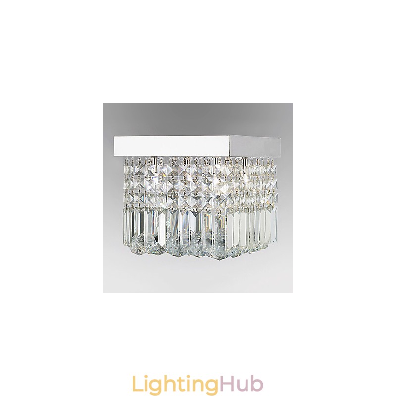 Modern Contemporary Crystal Metal Flush Mount
