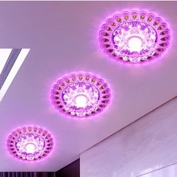 Crystal Ceiling Lamp Spotlight SMD 3W Creative Lamp Tube Light Colorful Color Dome Light