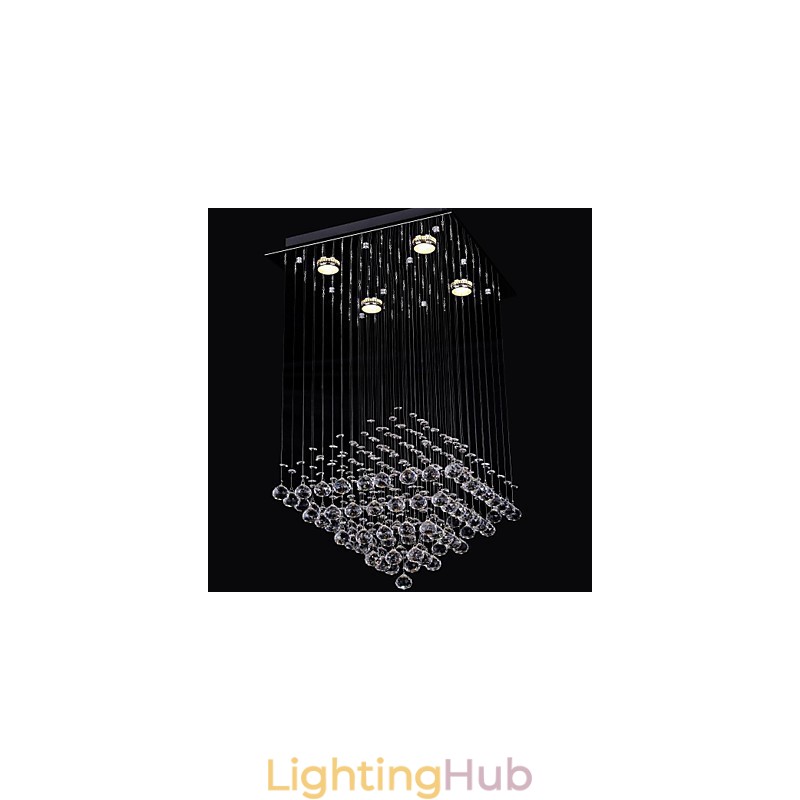 Clear Crystal 4 Lights Flush Mount In Simple Design