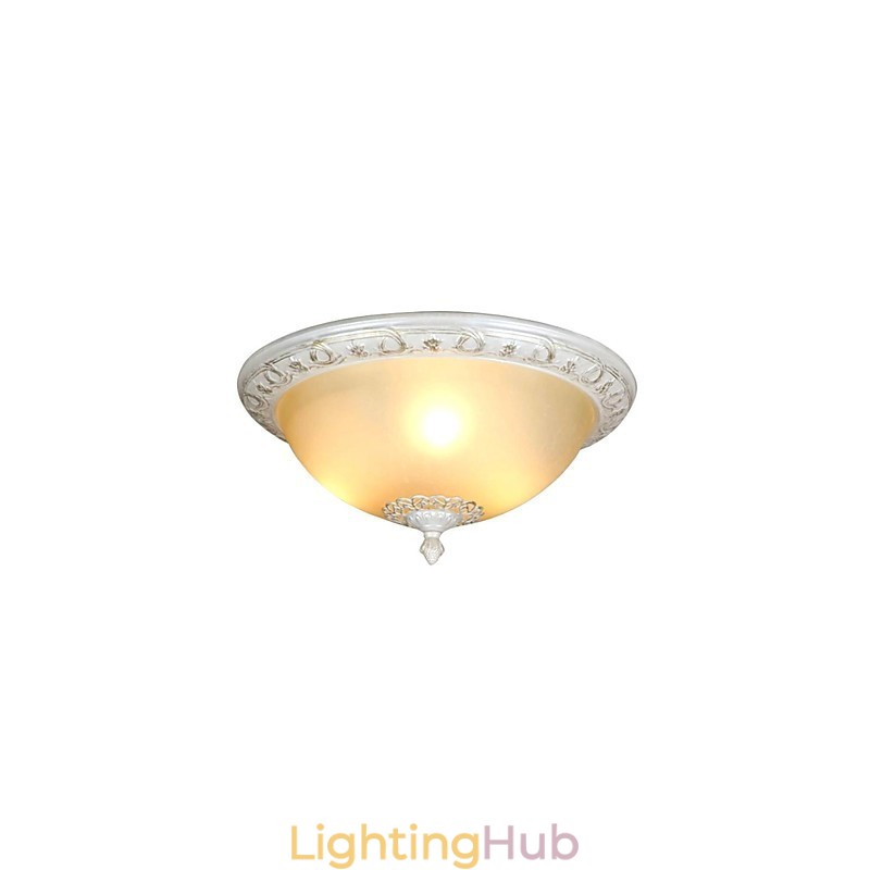 Retro Chrome Metal Flush Mount