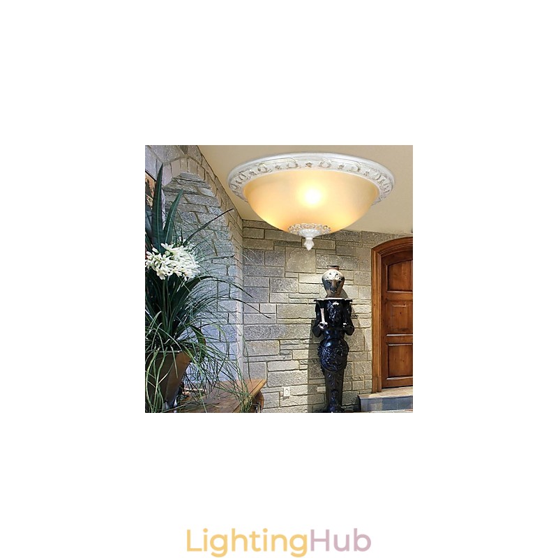 Retro Chrome Metal Flush Mount