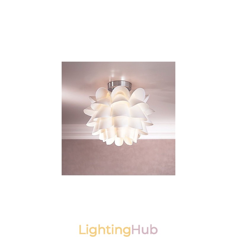 White Flower Ceiling Light 1 Light Pendant Hanging Lamp Fixture