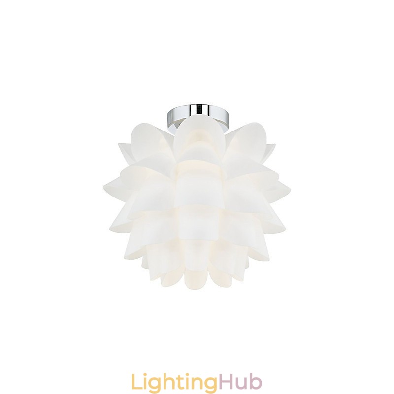 White Flower Ceiling Light 1 Light Pendant Hanging Lamp Fixture