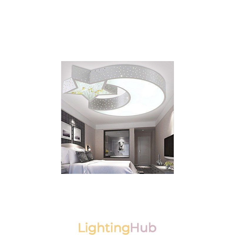 Flush Mount Modern Contracted Star and Moon Pattern Metal