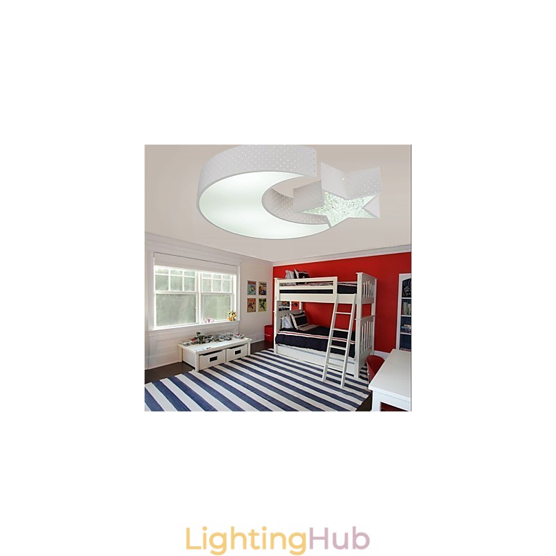 Flush Mount Modern Contracted Star and Moon Pattern Metal