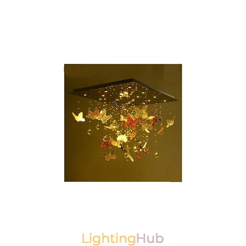 Crystal Lamp Circular Butterfly Crystal Lamp