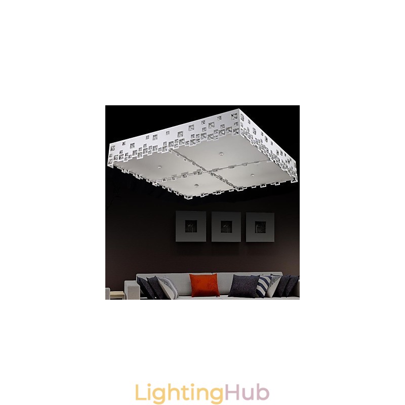 Crystal Flush Mount Modern Contemporary Metal