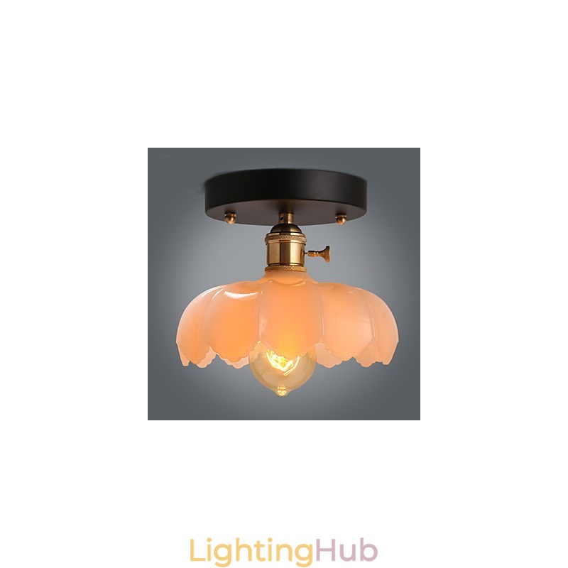 Flush Mount Retro Lighting Lights Glass Ceiling Lamp