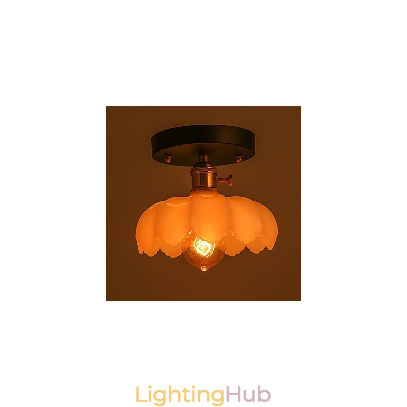 Flush Mount Retro Lighting Lights Glass Ceiling Lamp