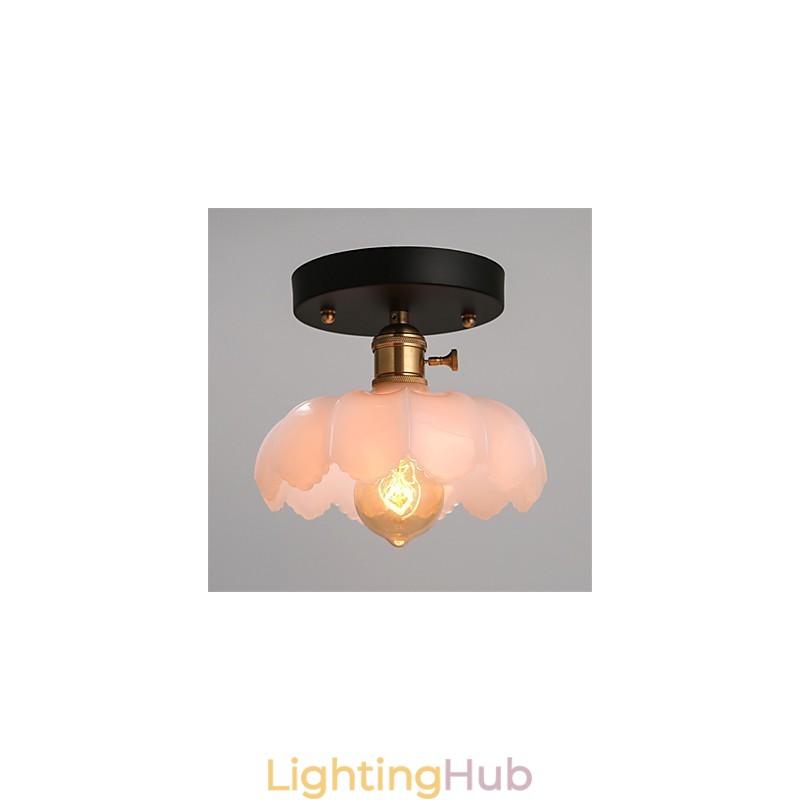 Flush Mount Retro Lighting Lights Glass Ceiling Lamp