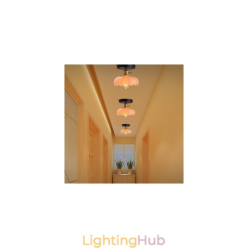 Flush Mount Retro Lighting Lights Glass Ceiling Lamp