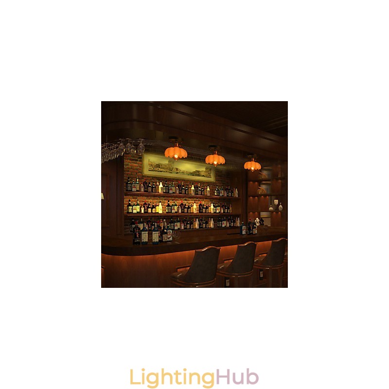 Flush Mount Retro Lighting Lights Glass Ceiling Lamp