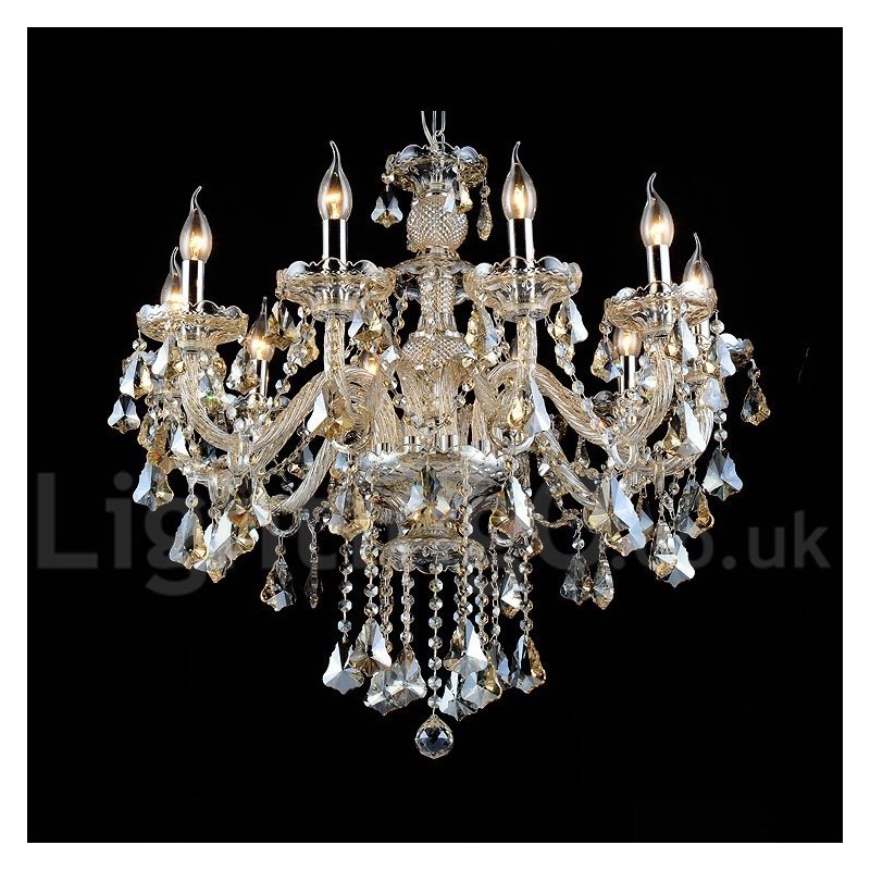 Cognac Crystal Color Pendant Light Crystal Modern Contemporary Traditional Classic Retro Lantern Country