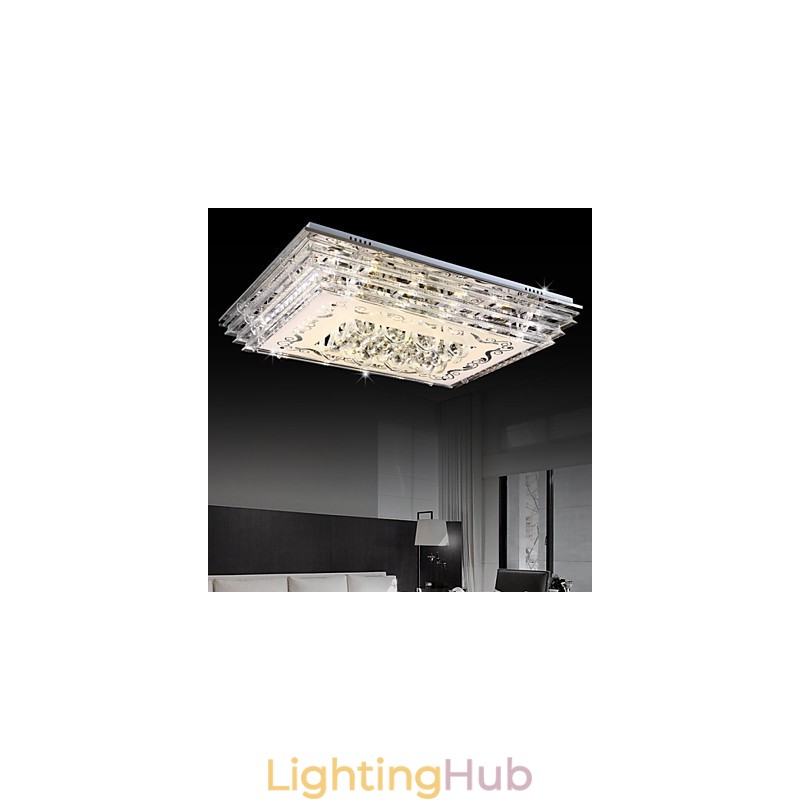 Flush Mount Three Color Light with Remote Control Modern Contemporary Glass