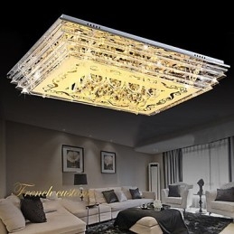 Flush Mount Three Color Light with Remote Control Modern Contemporary Glass