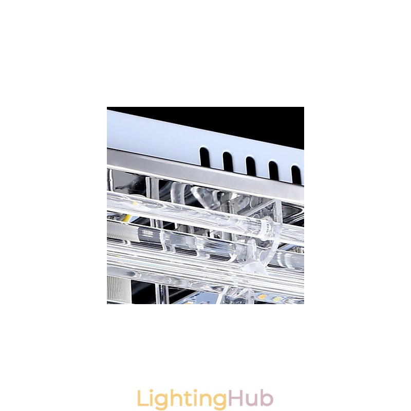 Flush Mount Three Color Light with Remote Control Modern Contemporary Glass