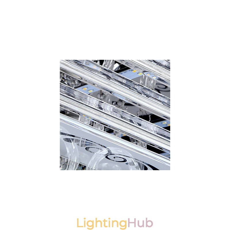 Flush Mount Three Color Light with Remote Control Modern Contemporary Glass