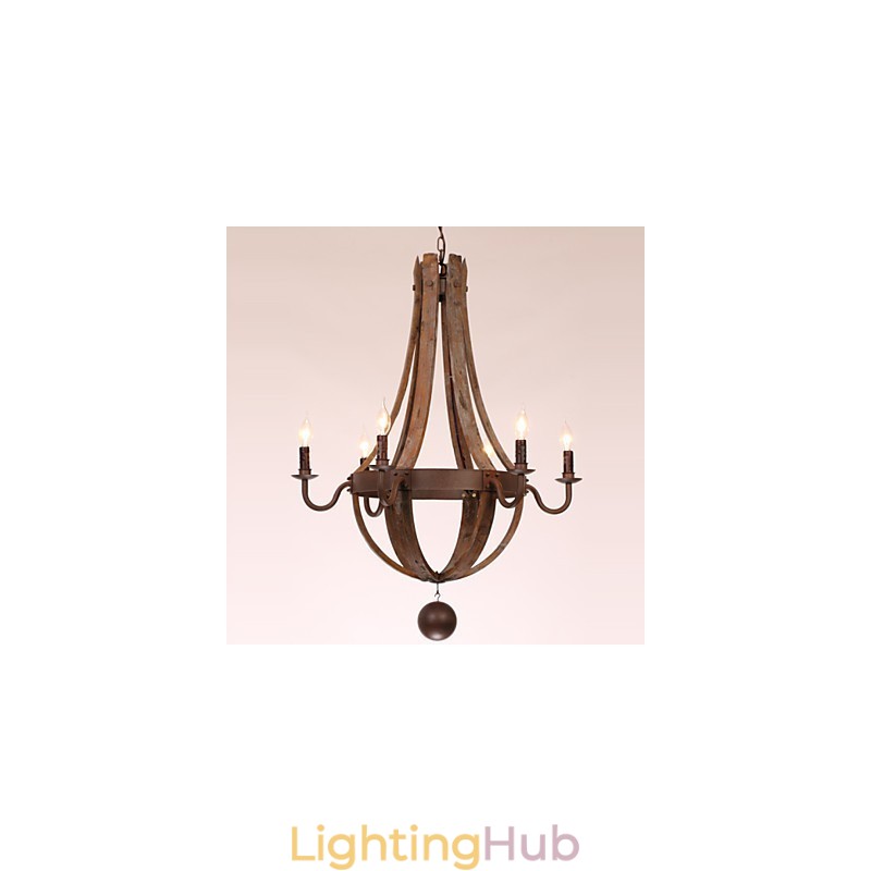 Chandelier 6 lights Vintage Retro Country Living Dining Garage Metal