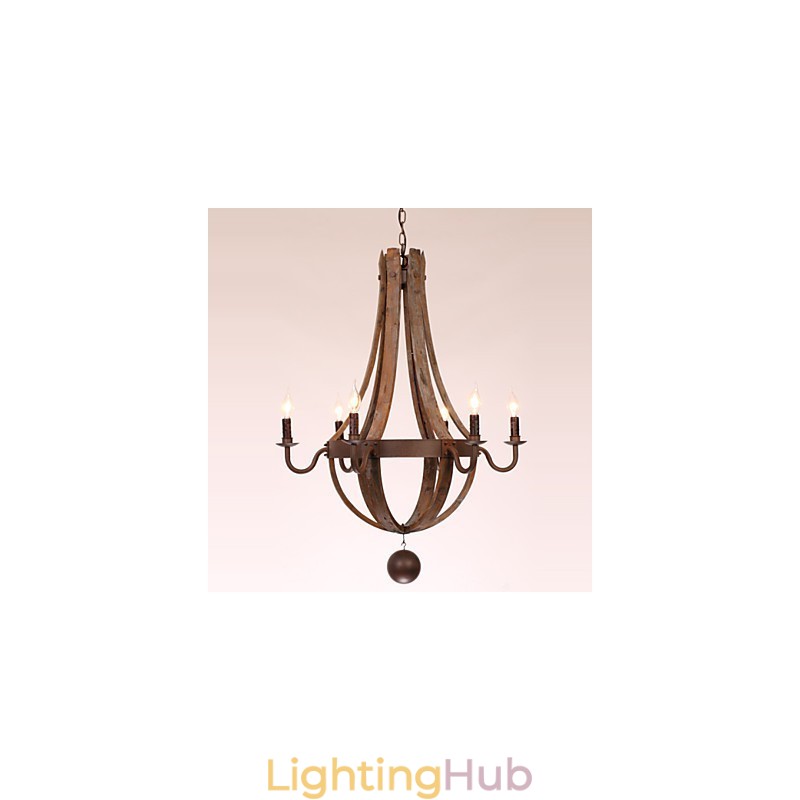Chandelier 6 lights Vintage Retro Country Living Dining Garage Metal