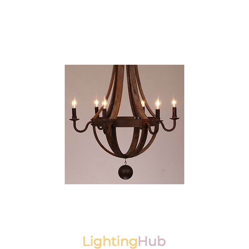 Chandelier 6 lights Vintage Retro Country Living Dining Garage Metal