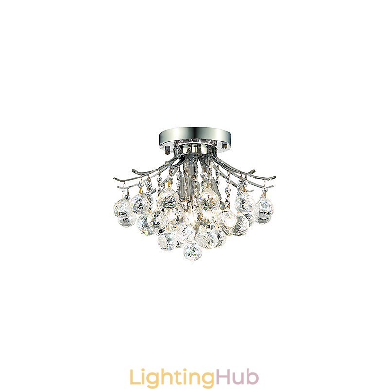 Modern 3 Light Flush Mount Lights with Crystal Beads