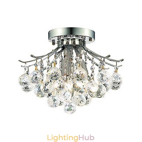 Modern 3 Light Flush Mount Lights with Crystal Beads
