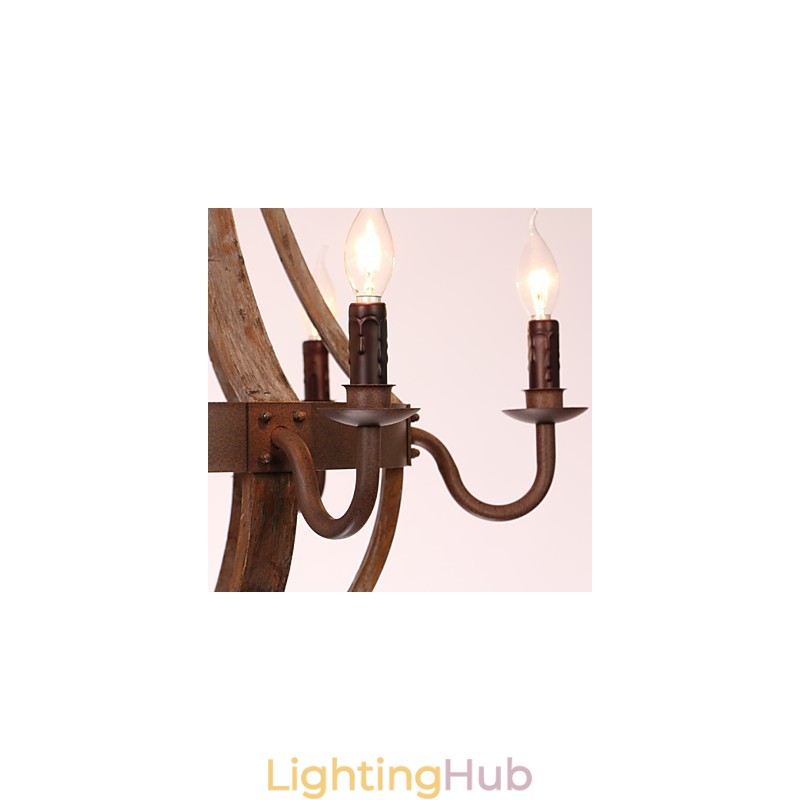 Chandelier 6 lights Vintage Retro Country Living Dining Garage Metal