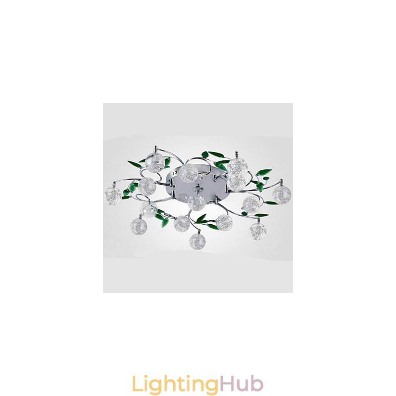 Green Crystal Ceiling Lamp Round Air Lights lamp lamp Iron