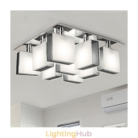 Modern Contemporary Chrome Metal Flush Mount Modern Contemporary Chrome Metal Flush Mount