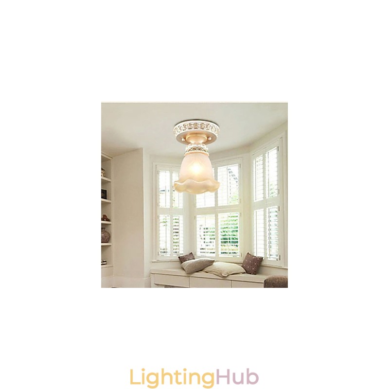 Traditional Classic Mini Style Painting Resin Flush Mount Spot Lights