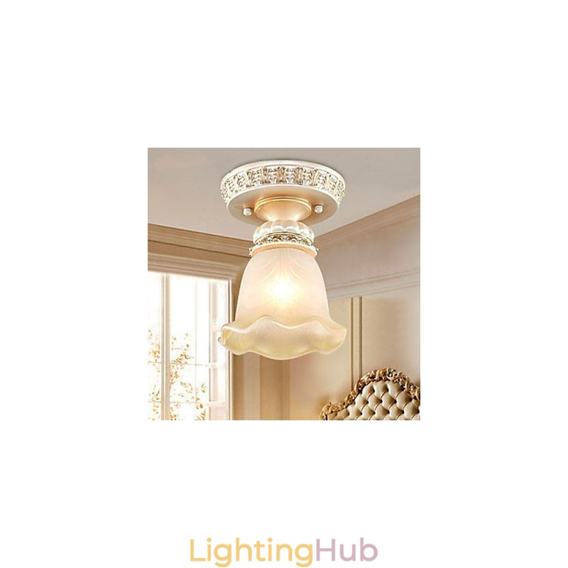 Traditional Classic Mini Style Painting Resin Flush Mount Spot Lights
