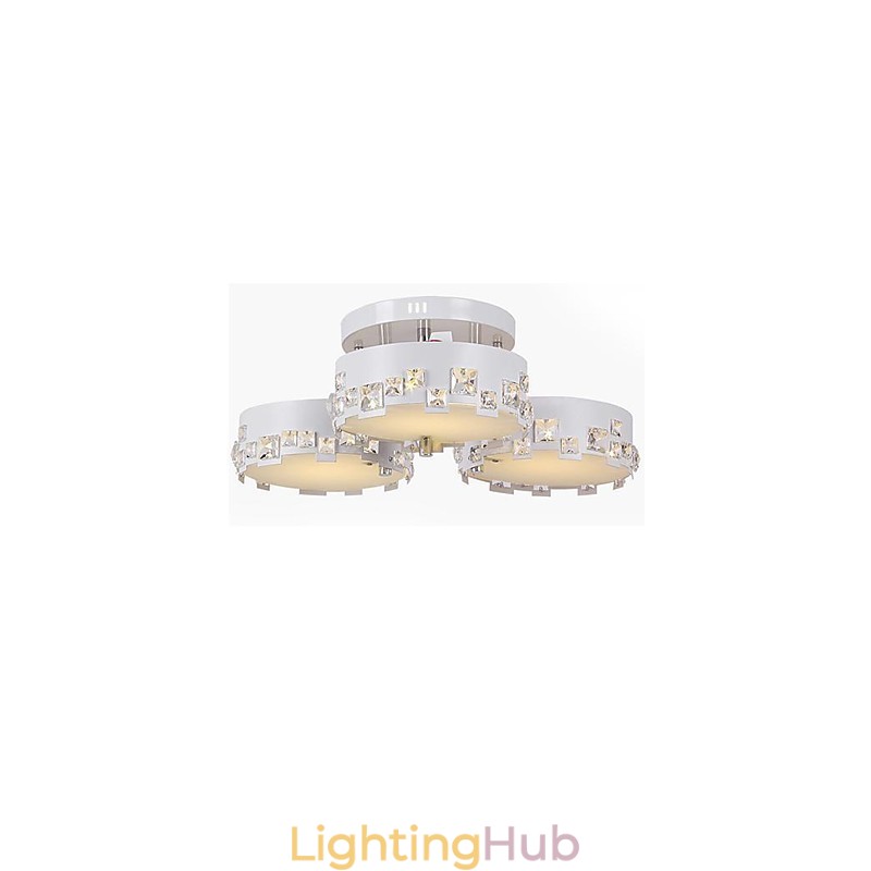 Modern Contemporary Crystal Painting Metal Flush Mount