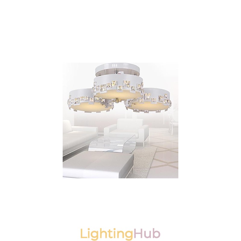 Modern Contemporary Crystal Painting Metal Flush Mount