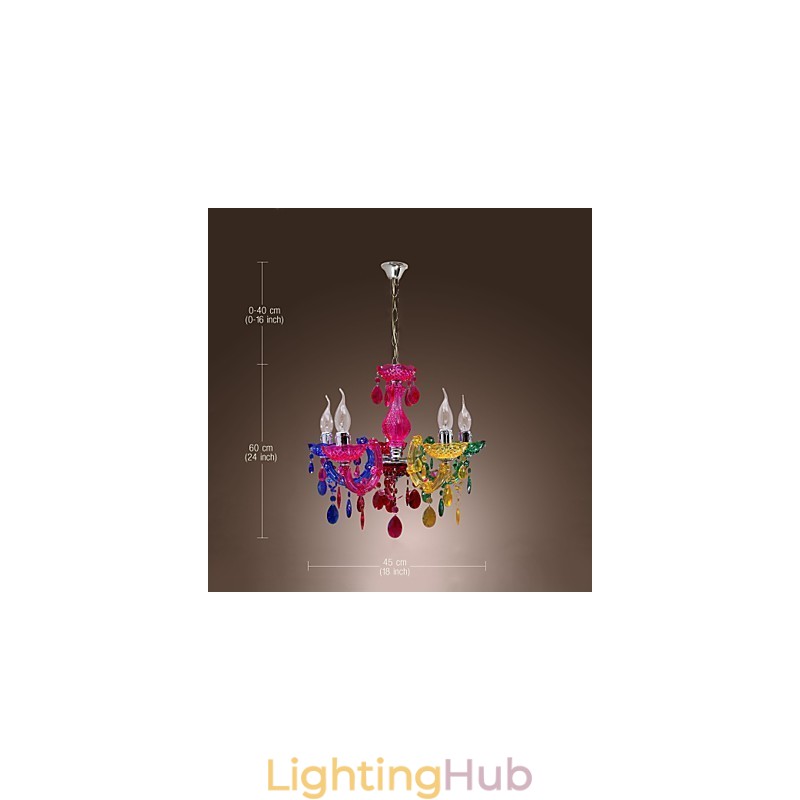 Traditional Classic Crystal Chrome Acrylic Chandelier