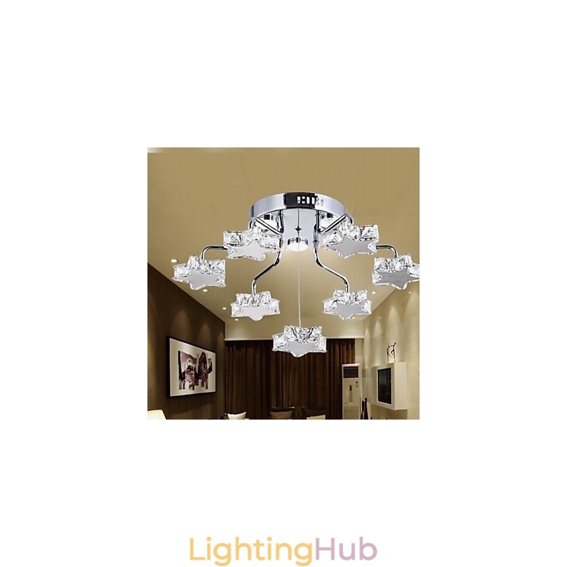 Flush Mount 7 Light Modern Electroplated Stainless